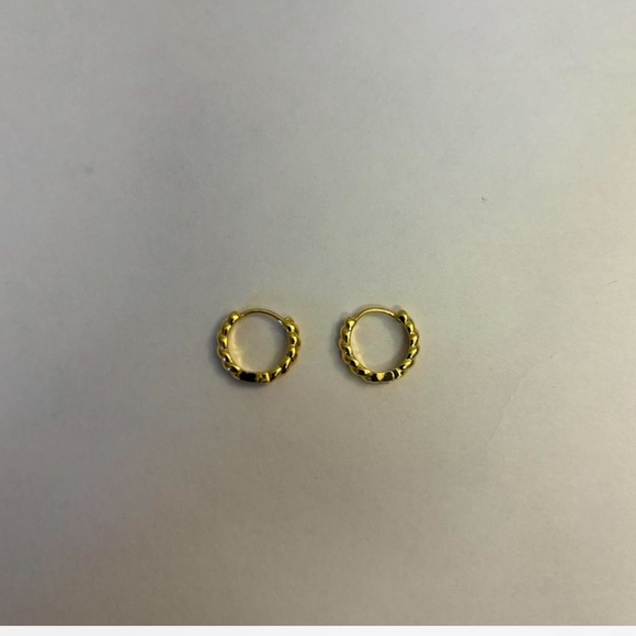 Gold Hoop/Huggie Earrings - Picture 3 of 4